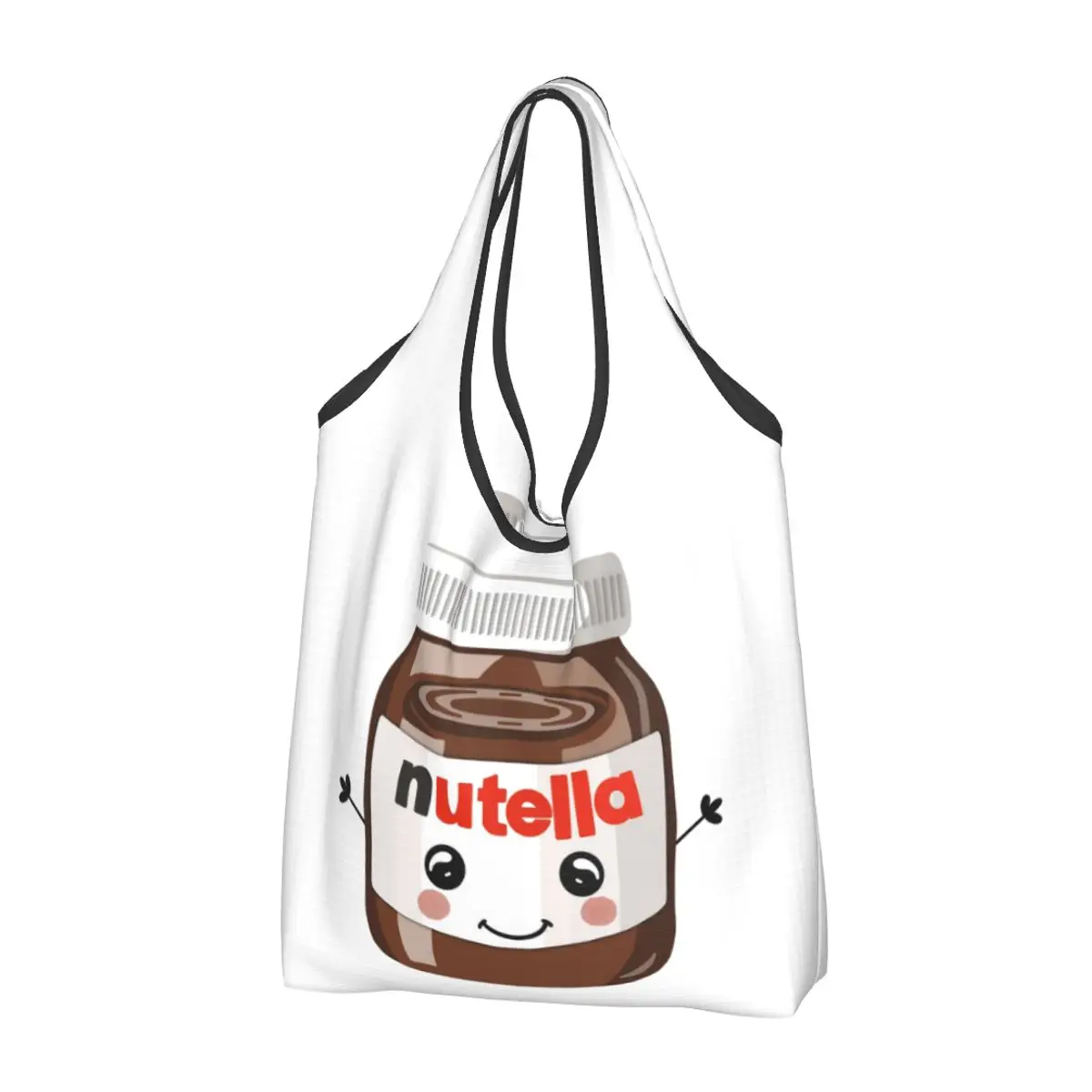 Nutella Cutie Portable Tote Shopping Bags Large Capacity Shopper Bag Grocery Handbag Shoulder Bag