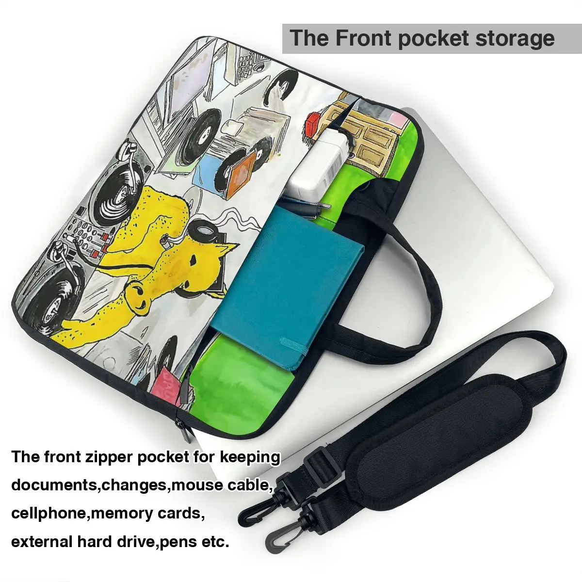 Quasimoto DJ حقيبة لابتوب حافظة واقية حقيبة كمبيوتر 13 14 15.6 بوصة حقيبة كمبيوتر محمول Crossbody لماك بوك برو اير