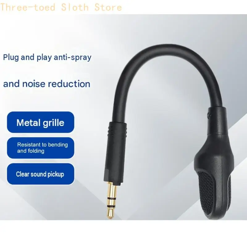 Schwarzer Schwanenhals-Boom-Mikrofon-Ersatz für V2Pro-Headsets für Gaming-Voice-Chats E74A – Detail 9