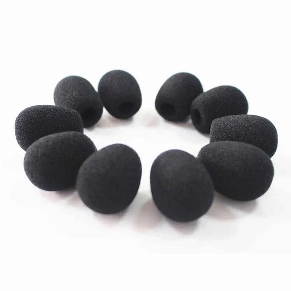 10PCS Microphone Windscreen Sponge Cover Headset Mic Microphone Foam Cover Protective Cap Windscreen Replacement
