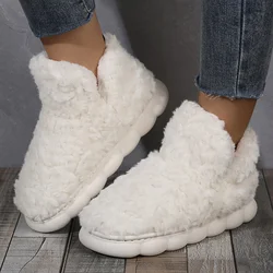 2023 Warm Solid Color Slipper Boots Casual Slip On Plush Lined Shoes Comfortable Indoor Home Slippers Home Bedroom Floor Slipper