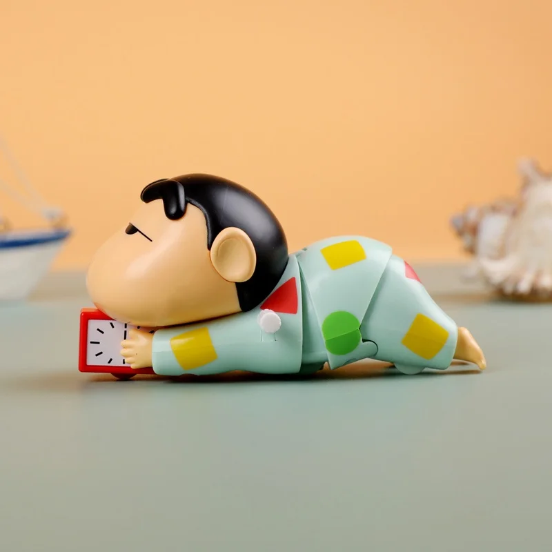 Autêntico lápis shin chan dinâmico nova vida série caixa cega pode ser artesanal relógio na moda brinquedo presente bonito ornamento presente