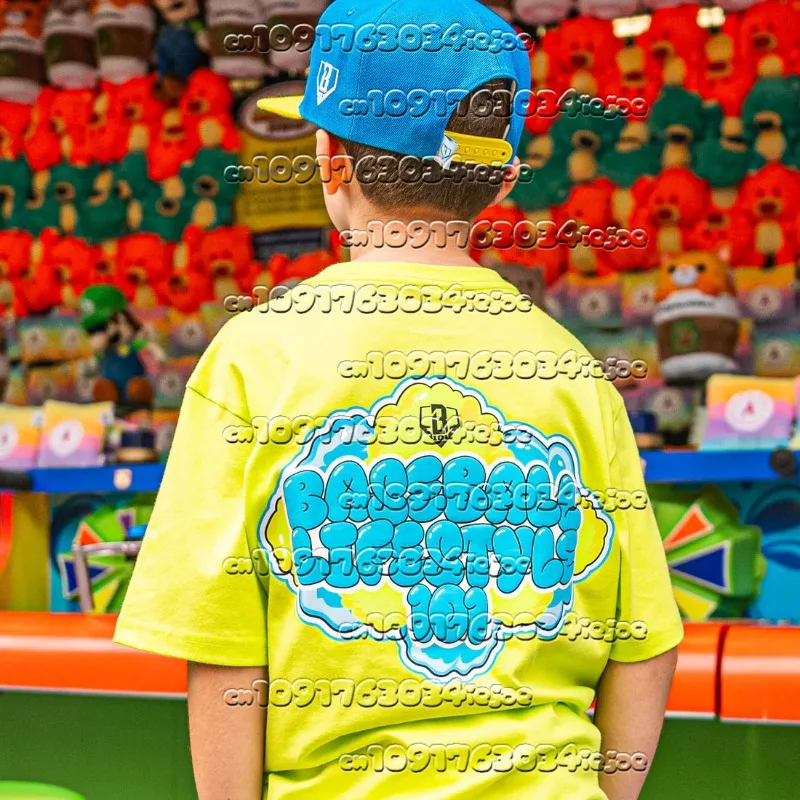 2026 بنين أطفال البيسبول نمط الحياة القرش الشباب المحملة تي شيرت مطبوع تنفس فضفاض امتصاص العرق موضة المحملة