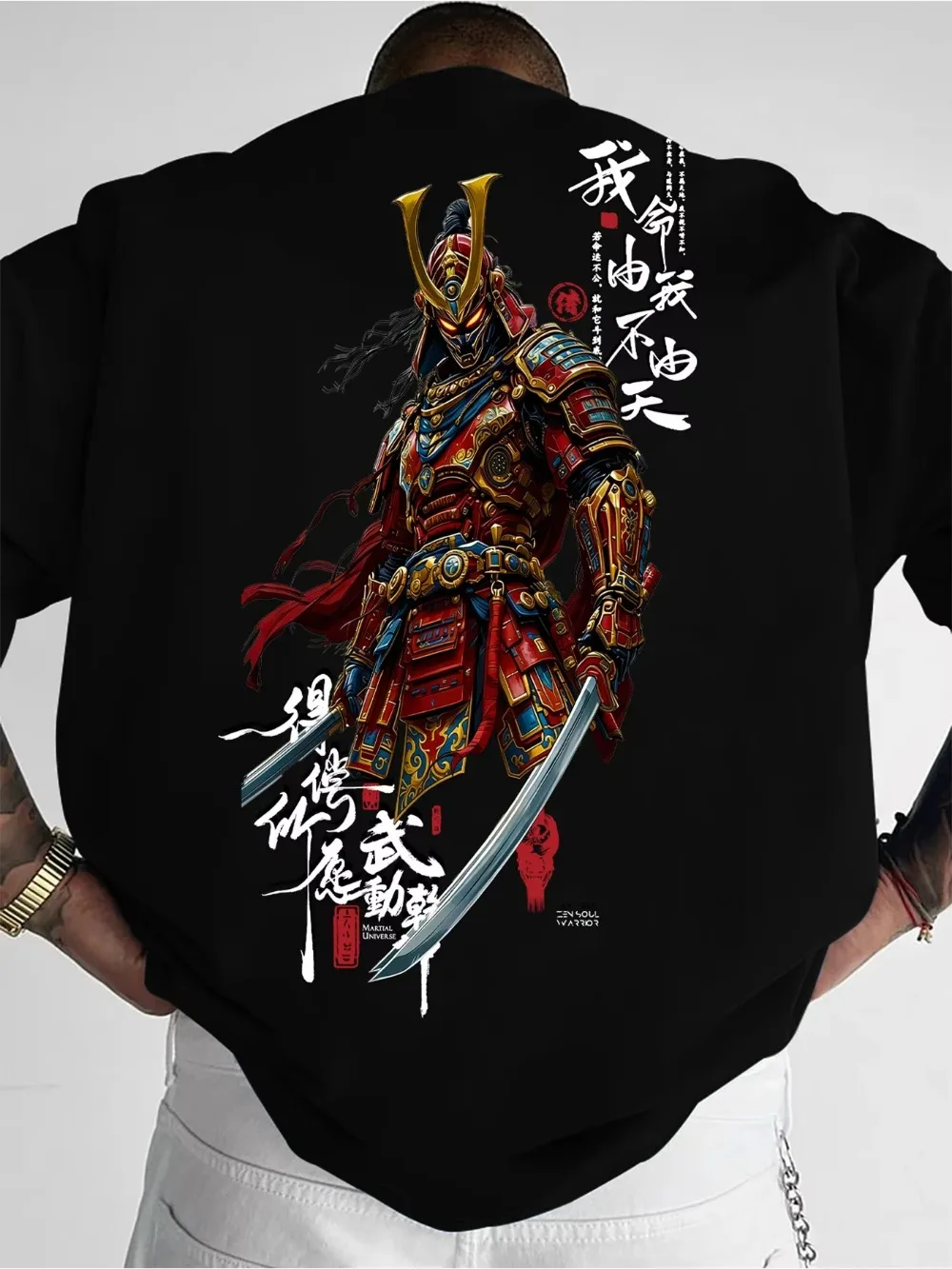3D Print Japanese Samurai Warrior Graphic Men T-Shirt Sport Quick-dry Breatha Oversized Hip Hop Streetwear parent-child Clothing