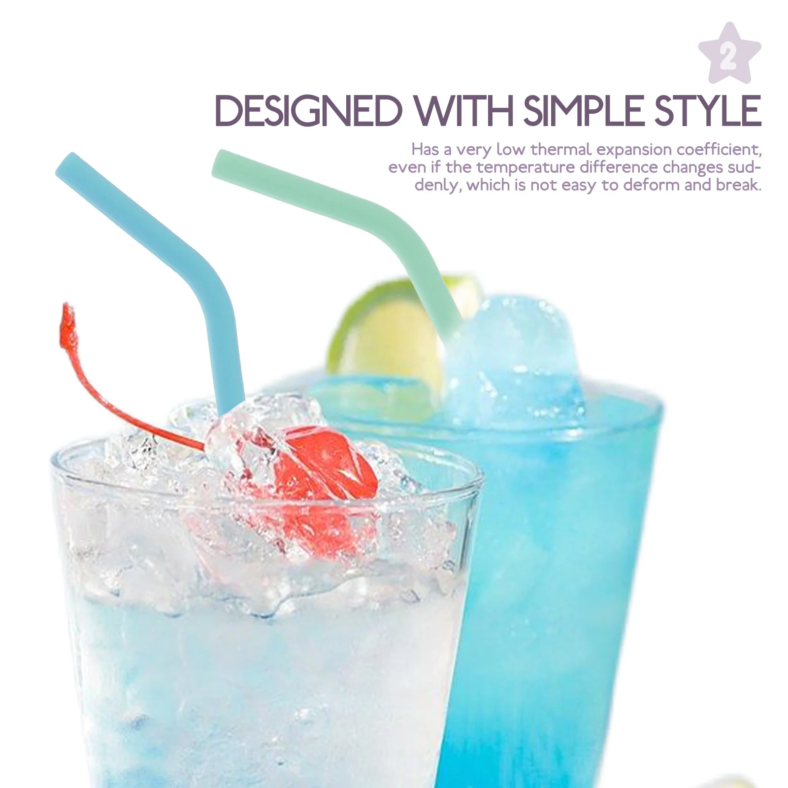 

1 Set Of Silicone Straws Reusable Curved Drinking Straws With Cleaning Brush For Smoothie Coffee Wine Milk Tea Party Travel