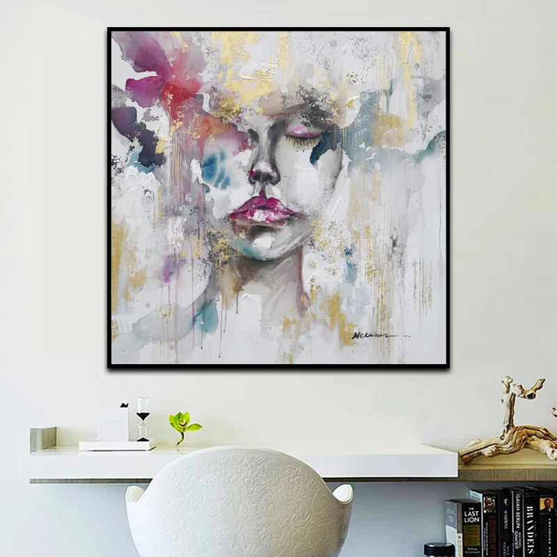 Pure Hand-painted Abstract Character Decoration Oil Painting Hotel Home Decoration