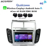 For Toyota YARIS 2005 2006 2007 2008 2009 2010 -2012 Carplay Auto Android 14 4G LTE Car DVD Player GPS WIFI Bluetooth RDS Radio