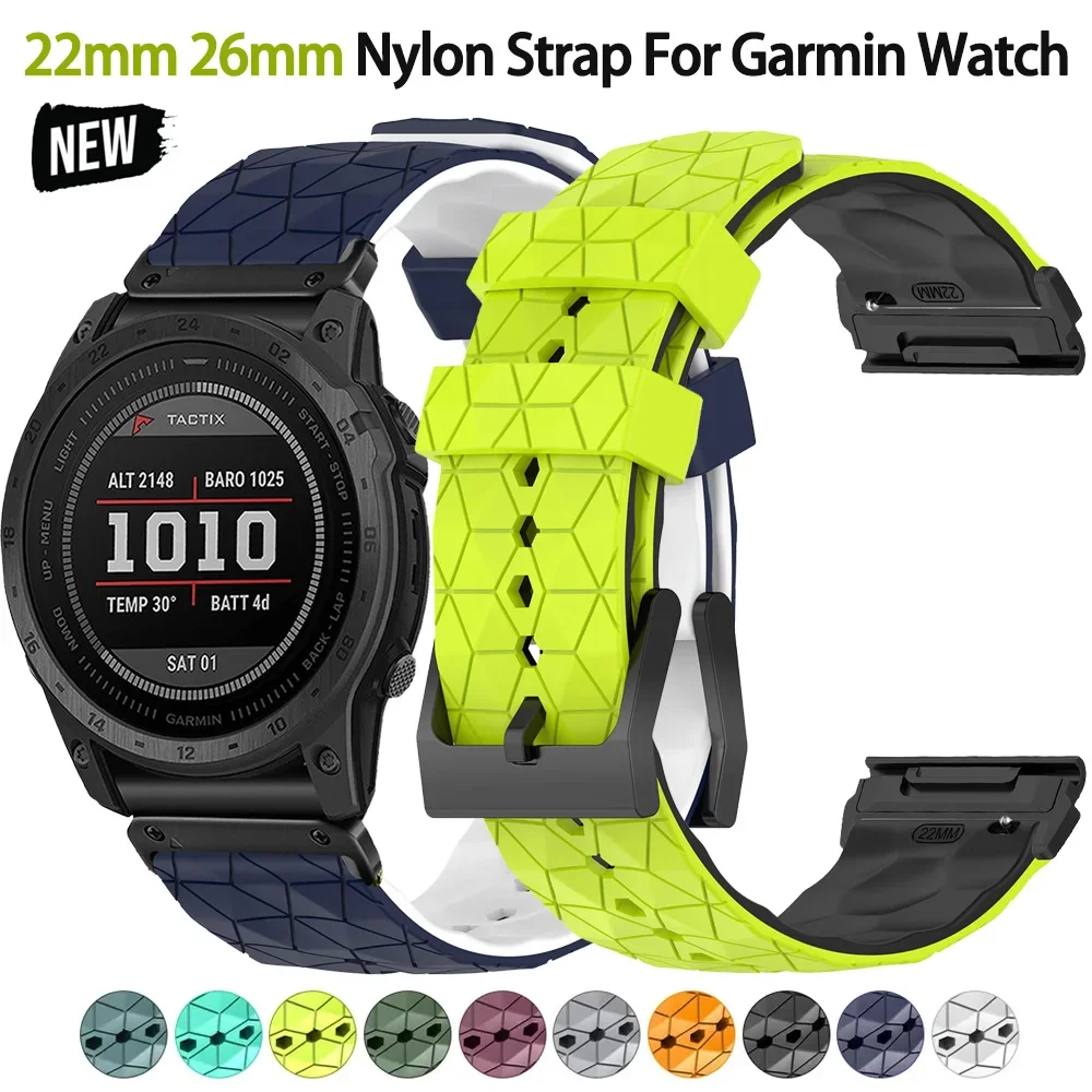 

22mm 26mm Strap For Garmin Fenix 8 7X 7 6 6X Pro Epix Pro Gen2 47mm 51mm//Fenix 5X Plus Tactix7 Quick fit Silicone band Bracelet