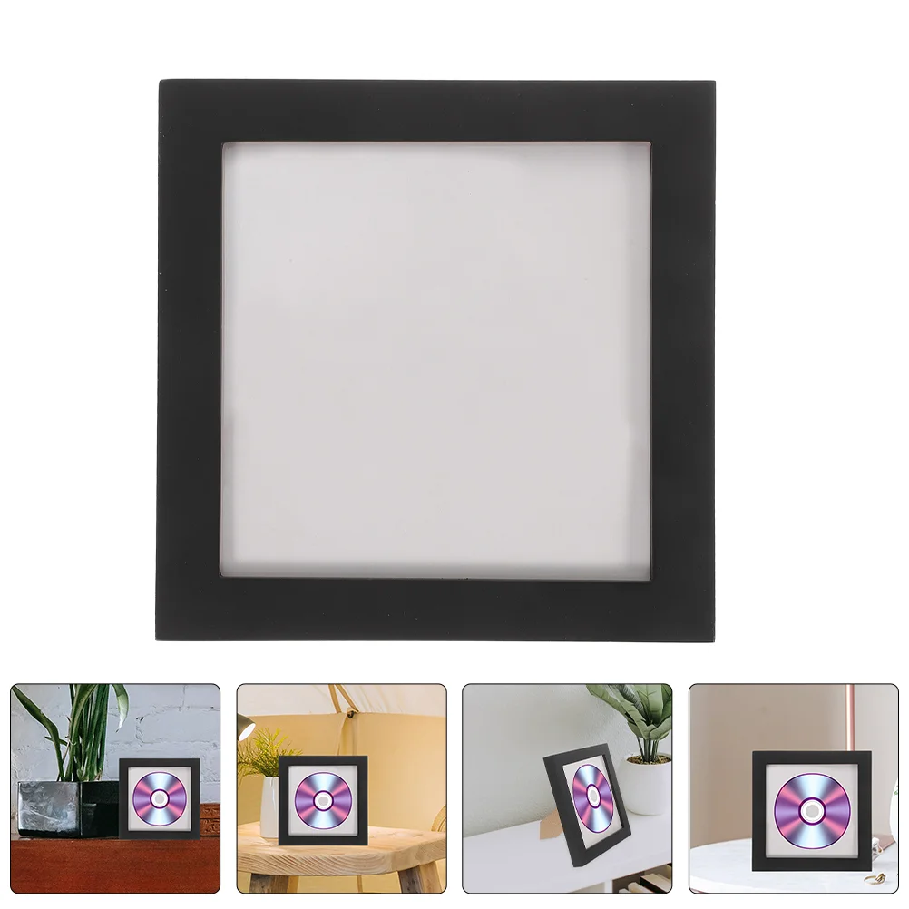 Sleek CD Display Frame for Displaying CDs and Photos Modern Tabletop Wooden Frame Multi-use Photo Display Frame Vinyl Record