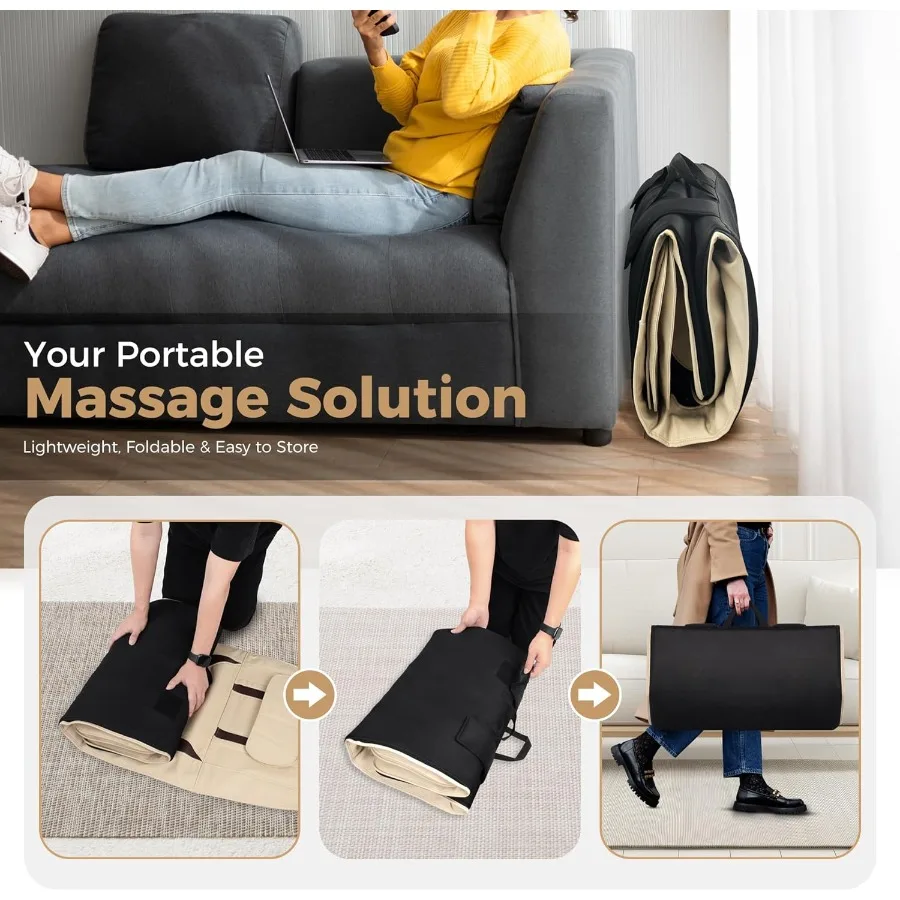 Full Body Massage Mat with Airbag Stretching Back Heating Neck and Shoulder Relief Lumbar Traction HIPS and IT Band Massage 6 M