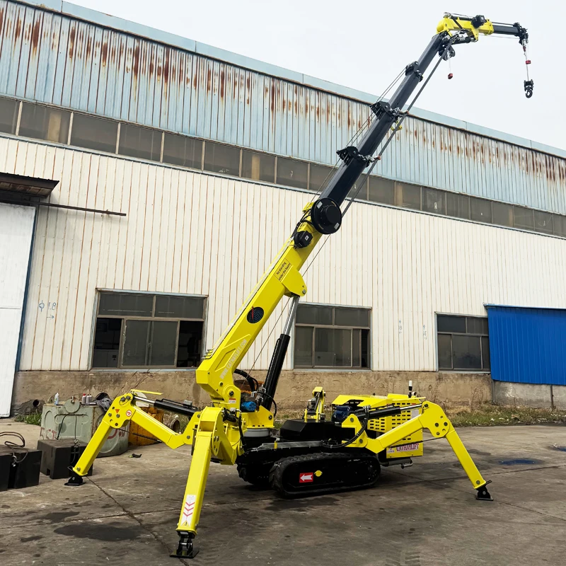 CE Marked New High End Remote Control Tracked Spider Crane Telescopic Folding Boom Elevator Articulated Lifting Motor Engine