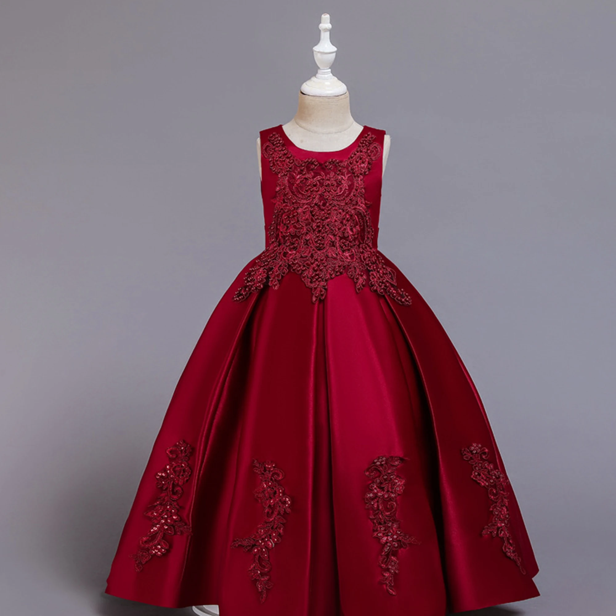 Girls' Satin & Lace Formal Dress Style  Africa Clothing Party/Event Wear