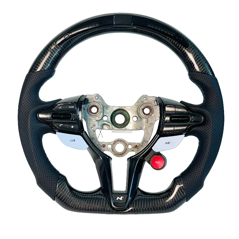 Factory wholesale Custom LED Carbon Fiber Steering Wheel for Hyundai I30N Elantra N Genesis Sonata Car Steering Wheel