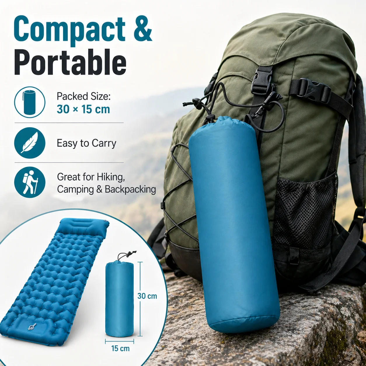 Ultralight Inflatable Camping  - Inflatable Camping Sleeping Pad Pillow recension och pris