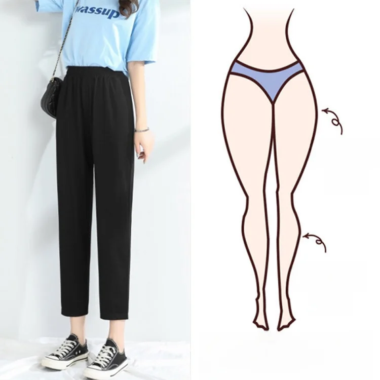 

Утягивающие брюки Харлан, женские большие размеры, на подкладке, с тремя точками, повседневные, свободные, удобные, в Корейском стиле, с высокой талией