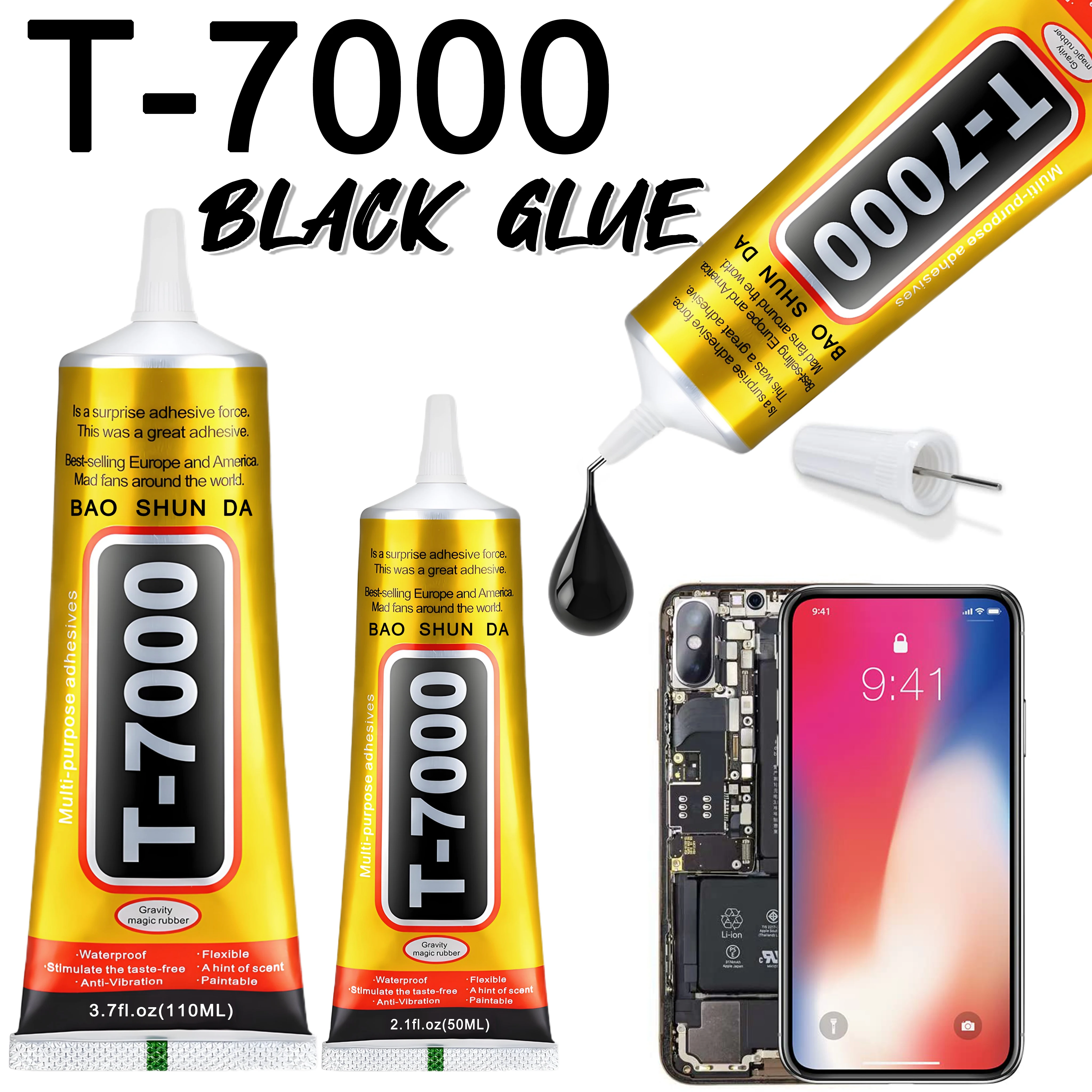 110ML T-7000 الهاتف المحمول شاشة تعمل باللمس الهاتف الغراء قوي shose DIY إصلاح الزجاج المكونات الإلكترونية نقطة الغراء الكريستال الملابس المنسوجات شعار بقعة الأقمشة الجلدية لاصقة. #1