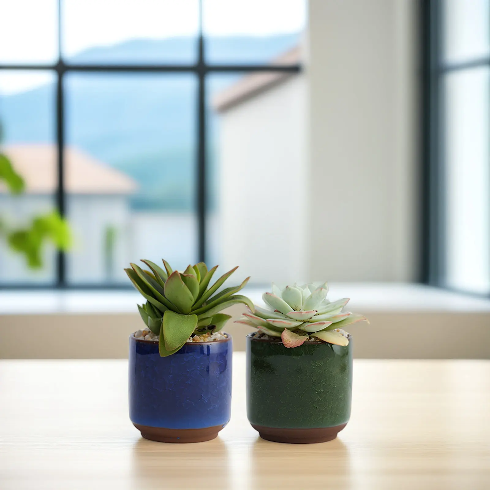 

Набор из 6 разноцветных керамических горшков с эффектом кракле для суккулентов и цветов, без растений, для домашнего декора