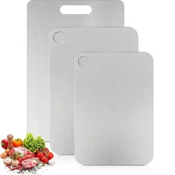 Board Kitchen Titanium Cutting Boards For Stainless 304 Steel Thickened Double-Sided Food Grade Portable Fruit Meat Chopping