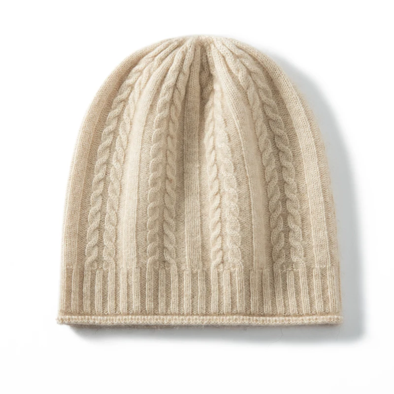 

35% Cashmere Women's Brimless Hat Fashionable Winter Solid Color Outdoor Casual Warm Soft Knitted Pullover Hat