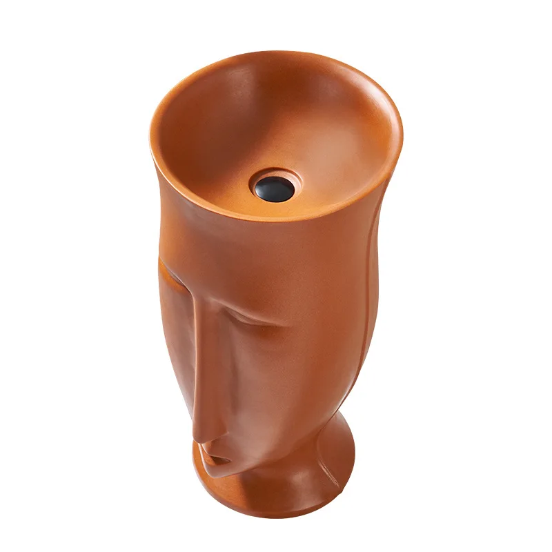 

Nordic column-type washbasin, hotel and homestay floor-to-ceiling face art integrated washbasin