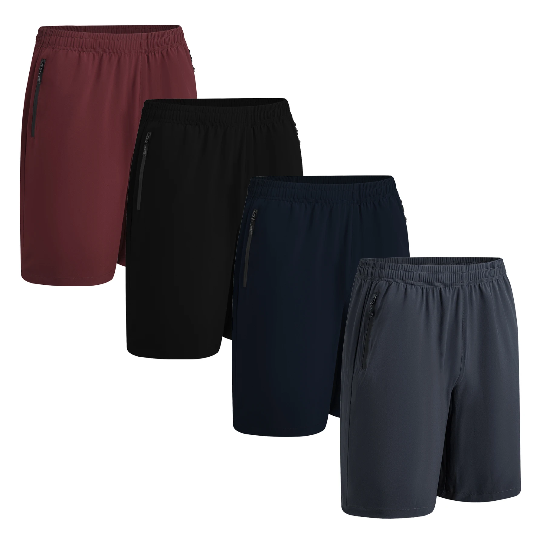 

4-компонентные мужские повседневные однотонные спортивные шорты, подходящие для баскетбольных видов спорта и повседневной одежды.