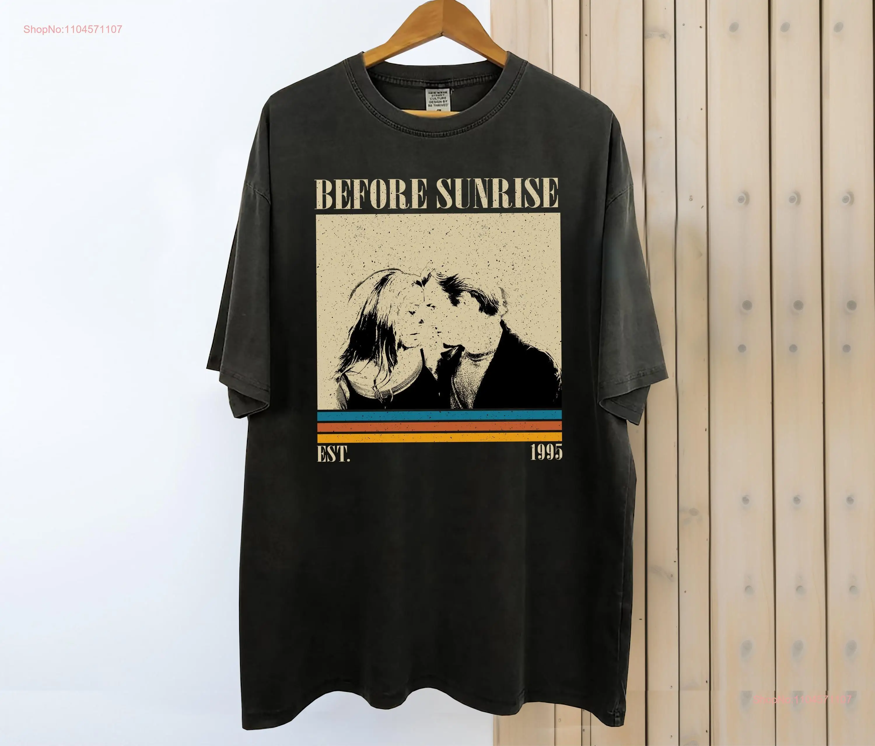 قبل شروق الشمس تي شيرت فيلم Vintage Retro Classic s له بأكمام طويلة أو قصيرة #1