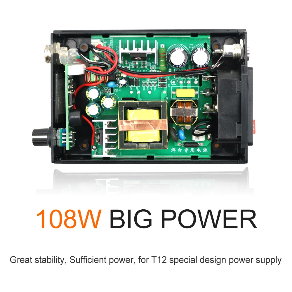 OLED T12-Q19 Soldering Station Electronic compatible AC/DC power with T12-P9 plastic handle and T12 iron  tips