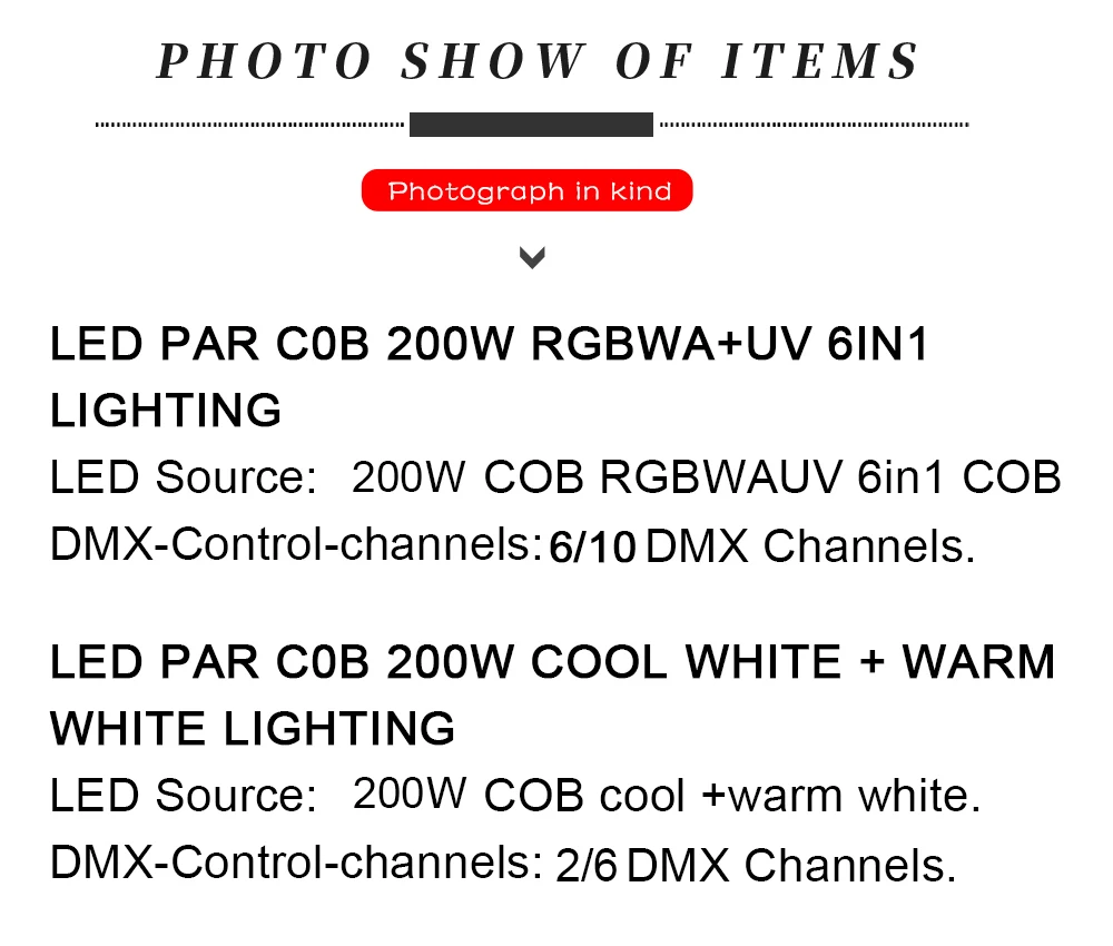 SHEHDS 200 W Kaltes und Warmweiß Par LED COB Publikum Licht DMX512 Für DJ Disco Party Hochzeit Bühnenbeleuchtung Strobe Lichter – Detail 5