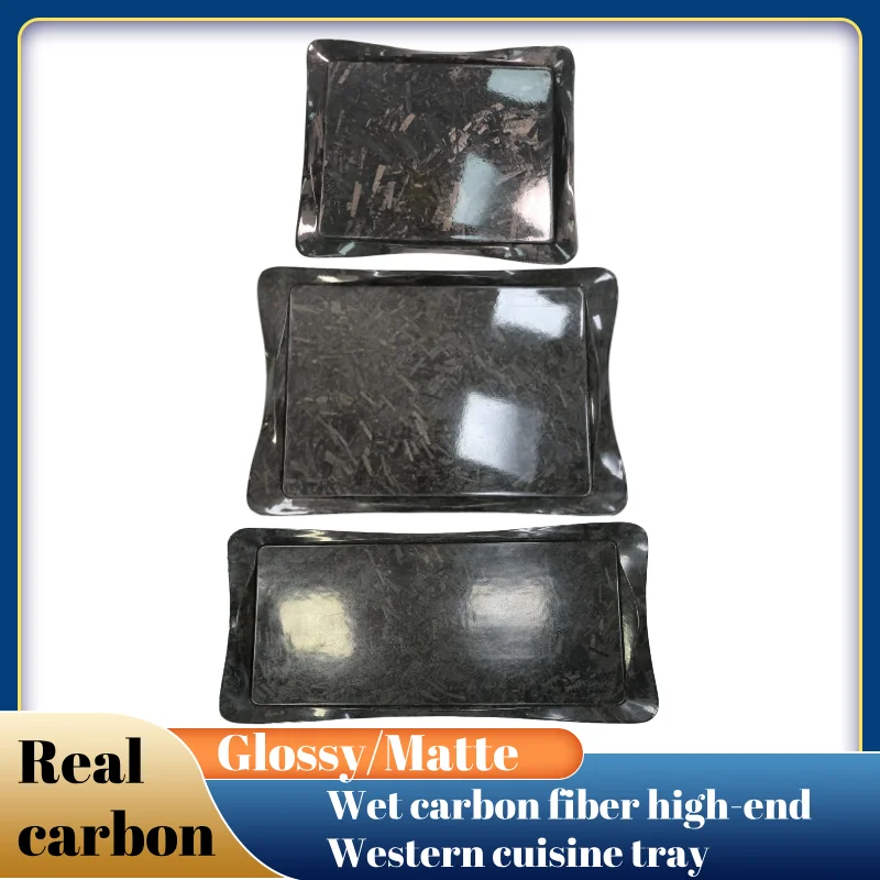 Plato de aperitivo de fibra de carbono 3k de lujo, estante para platos para cocina moderna, bandeja para servir Gourmet, regalo de fiesta de boda