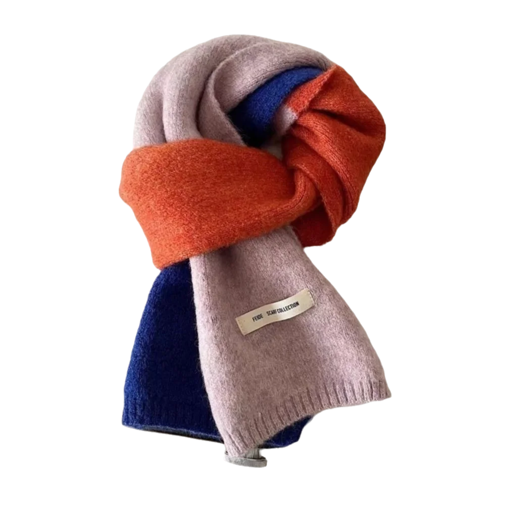 

Elegant Wraps Patchwork Color Scarf Woolen Korean Style Cashmere Shawl Thickened Neckwarmer Winter Neck Scarf Autumn/Winter