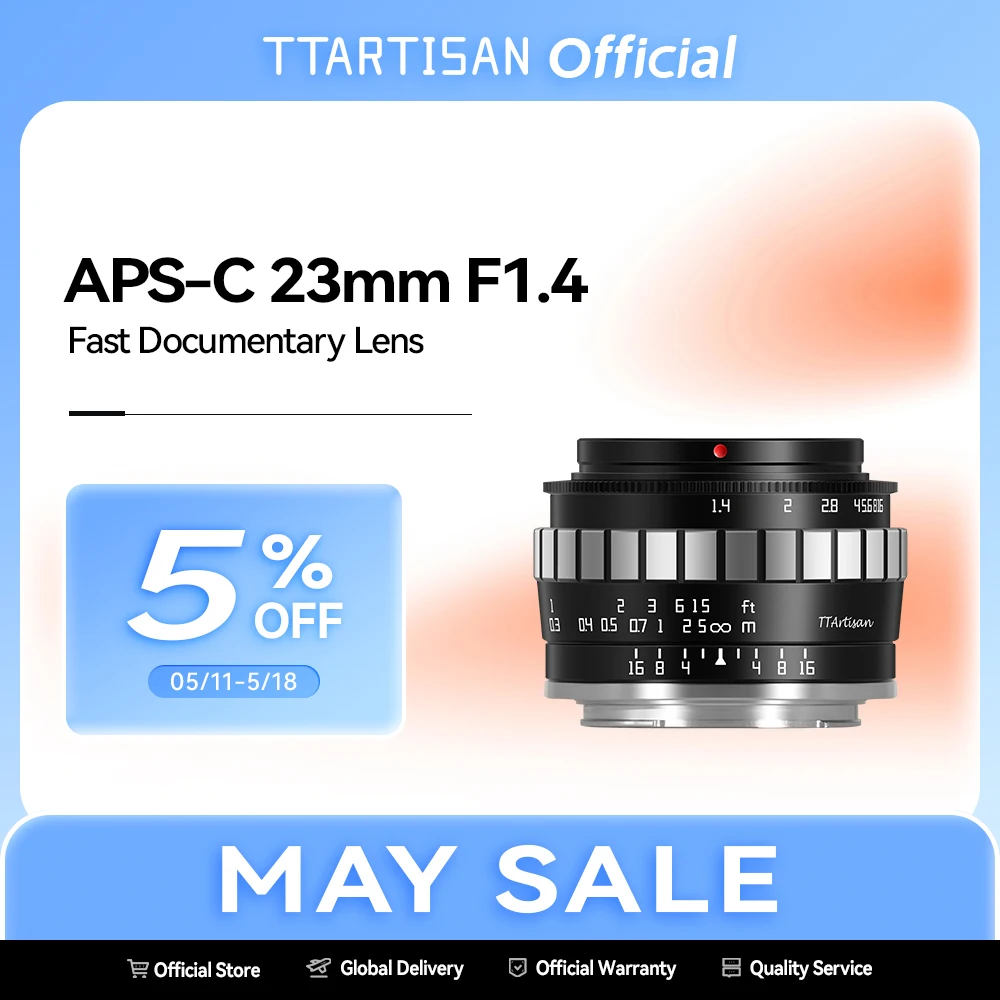 

TTArtisan 23mm F1.4 Manual Focus Camera Lens for Sony E Mount a6300 Fuji XA XT3 XE Canon M6 Panasonic Olympus M43 Nikon Z30 Z50