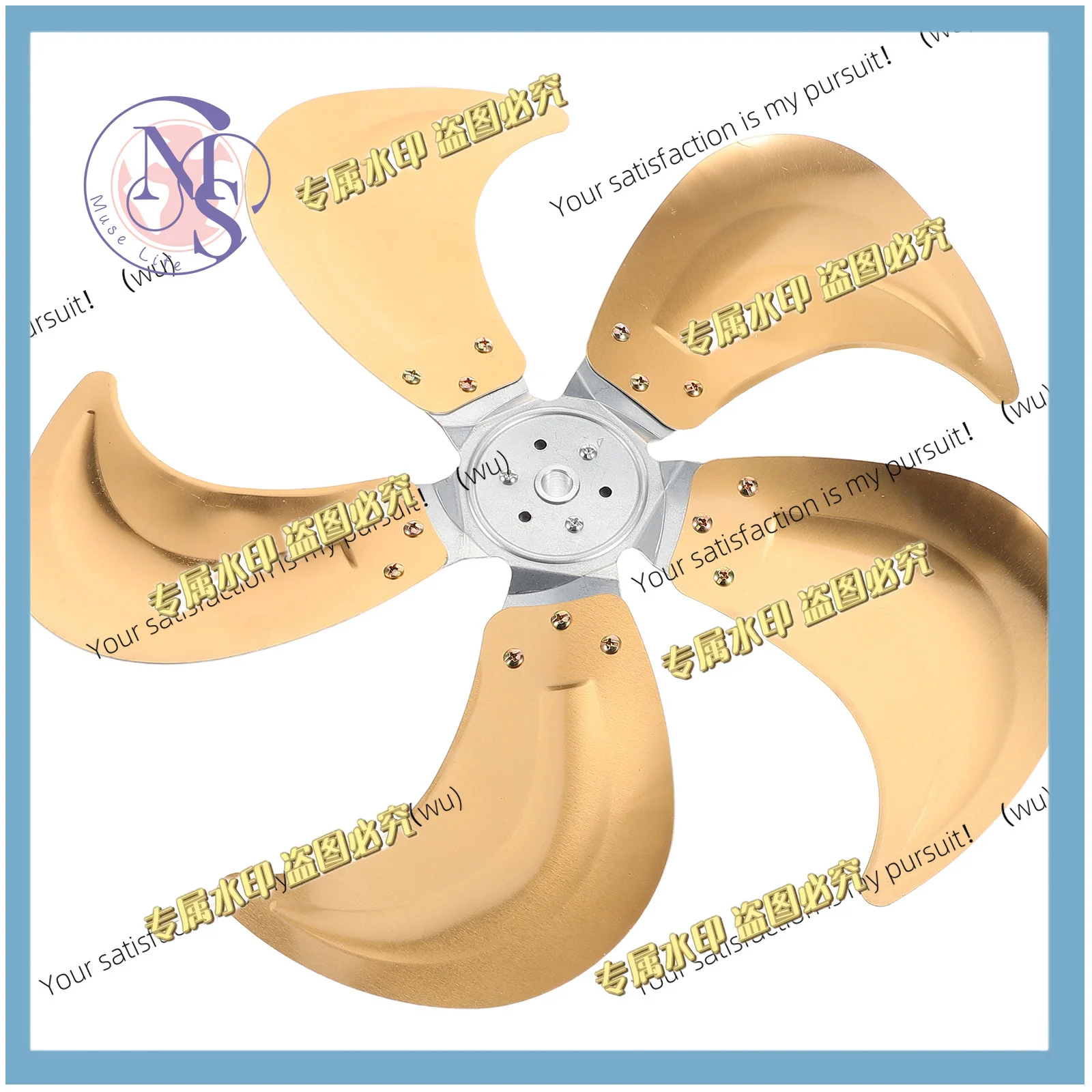 Industrial Floor Fan Blades Aluminum Warehouse and Factory Accessories (18-inch, 5 Blades, 12mm Shaft Inner Bore)