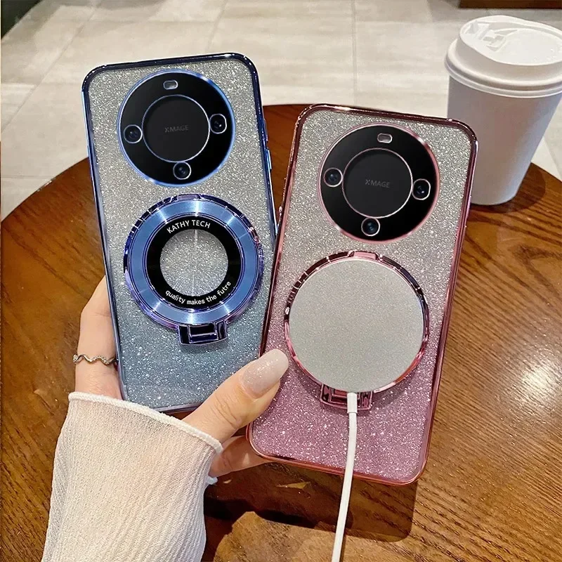 Gradient Glitter Stand Case For Honor X9 X9A X8 X8A X8B X7 X7A 200 200Lite 90 70Lite 9X Y9S Y7A Y7 Y9 Y9Prime2019 Soft Cover