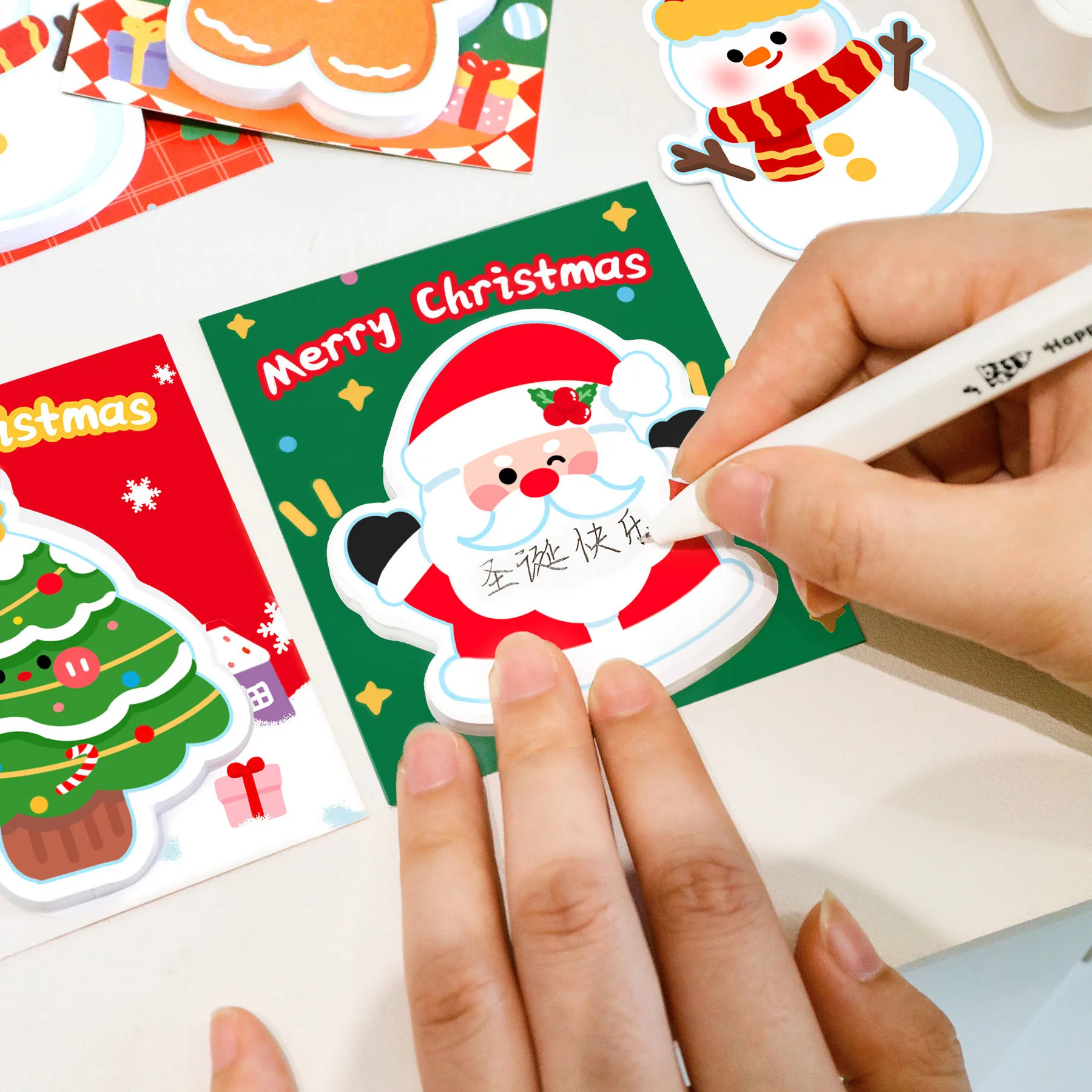 30 ورقة كرتونية على شكل خاص هدية عيد الميلاد ملاحظات لاصقة للطلاب دفتر تعلم القرطاسية مكافأة رسالة ملصق #1