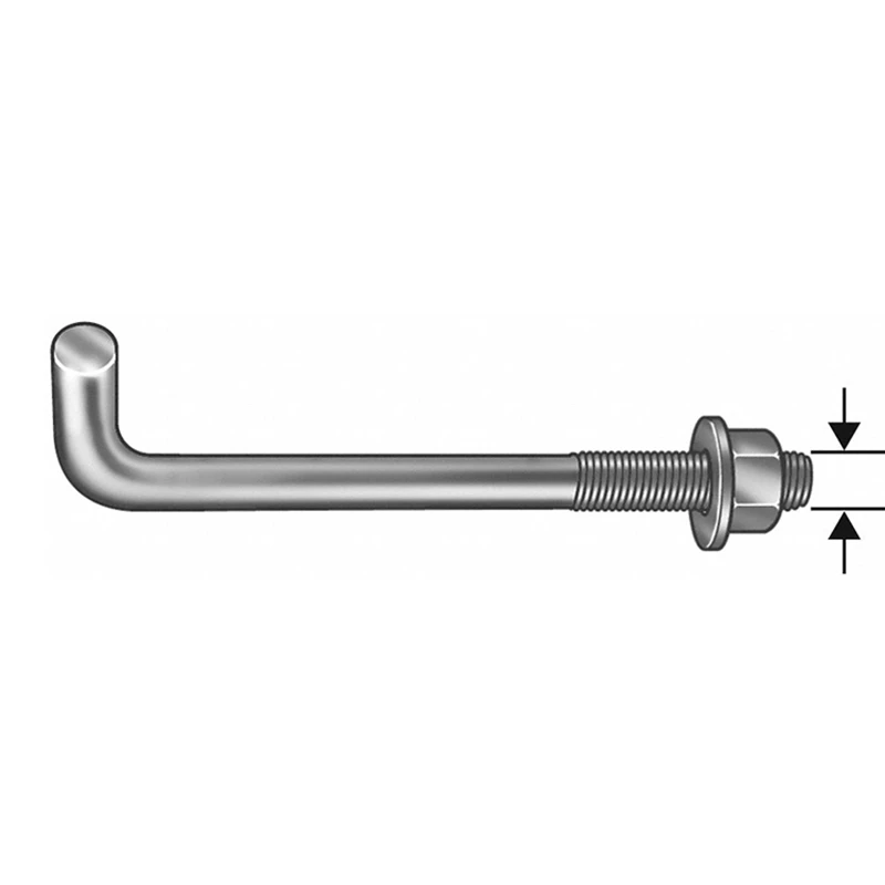 Professional Service  J Hook Bolts Foundation Bolt Galvanized Carbon Steel L Type Anchor Bolt