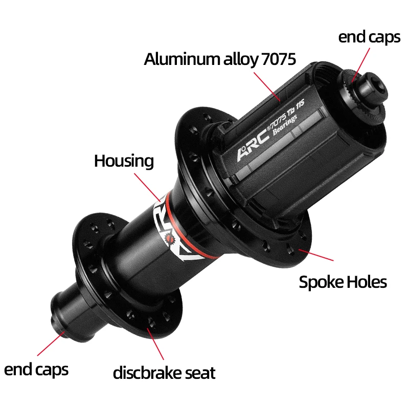 ARC RT010 002 Front 100 Rear 130 Road  Bike Hub Hub 4 pawls 48 clicks NBK Bearing Hub 20 24 Holes Bicycle Hub V brake 8 9 10 11S