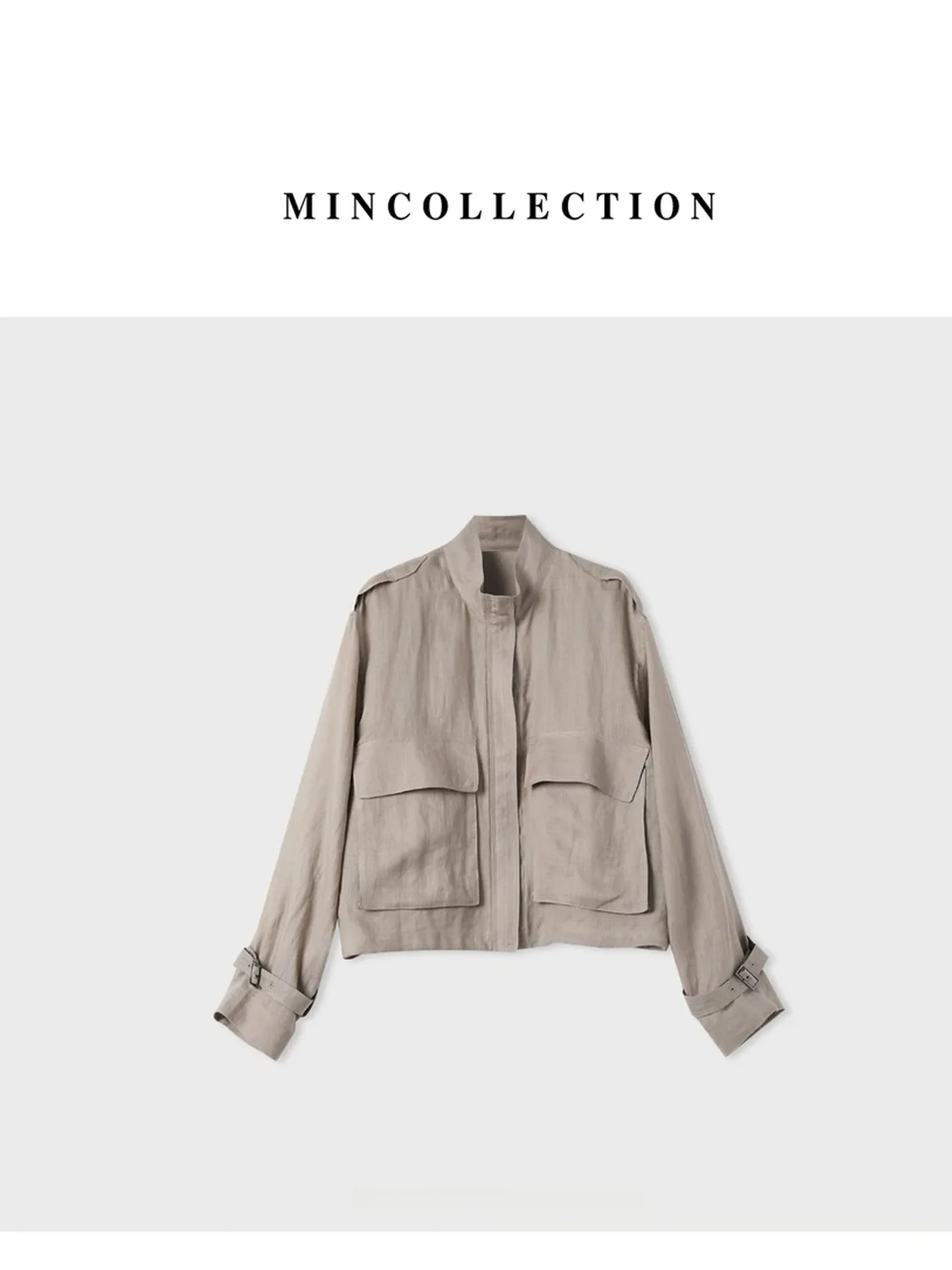 

DE Mincollection Lin Zhi Qing Lin Cotton Linen Jaet with Large kets Workwear Sle Loose Fit Summer Thin Long Sve