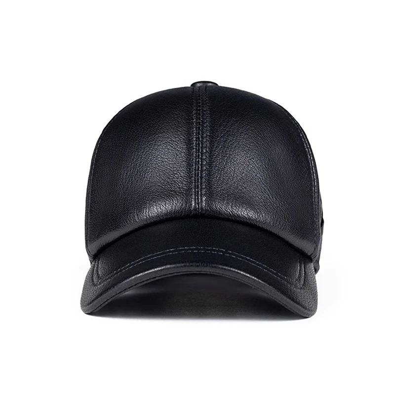 Fashion 2023 Men\'s Genuine Leather Baseball Cap Hat Brand New Style Spring Brand New Style Winter Russian Warm Winter Caps Hats