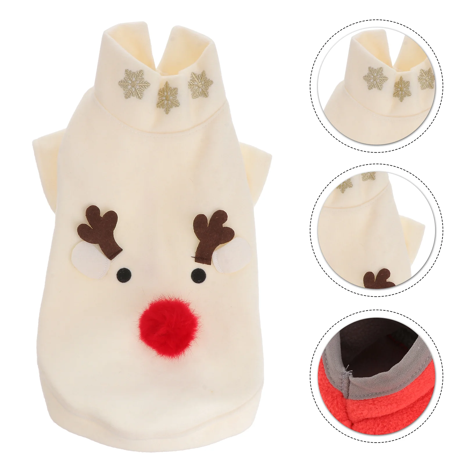 

Pet Dog Clothes Soft Comfortable Breathable Material Protects from Sunlight Keeps Warm Winter Elk Pattern Christmas Costume