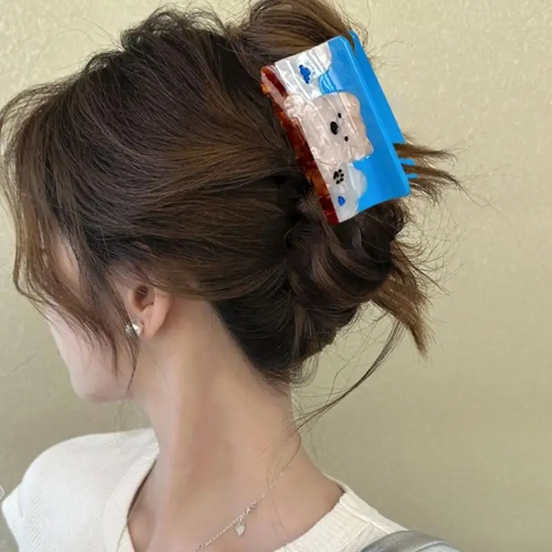 Pinza para animales dibujos animados para mujer, herramienta estilismo cola caballo diseño para