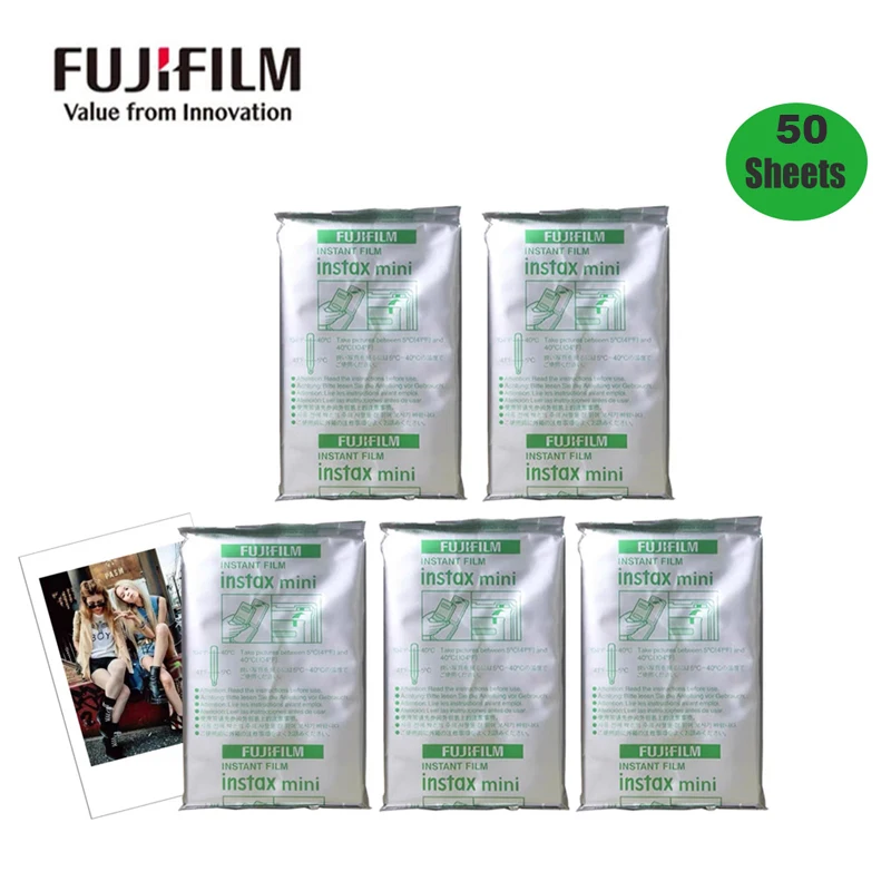 Fuji Instax Film Paper 10-100 Sheets Fujifilm Instax Mini Film White Edge Photo Paper For Mini 12 11 9 8 40 70 90 Instant Camera