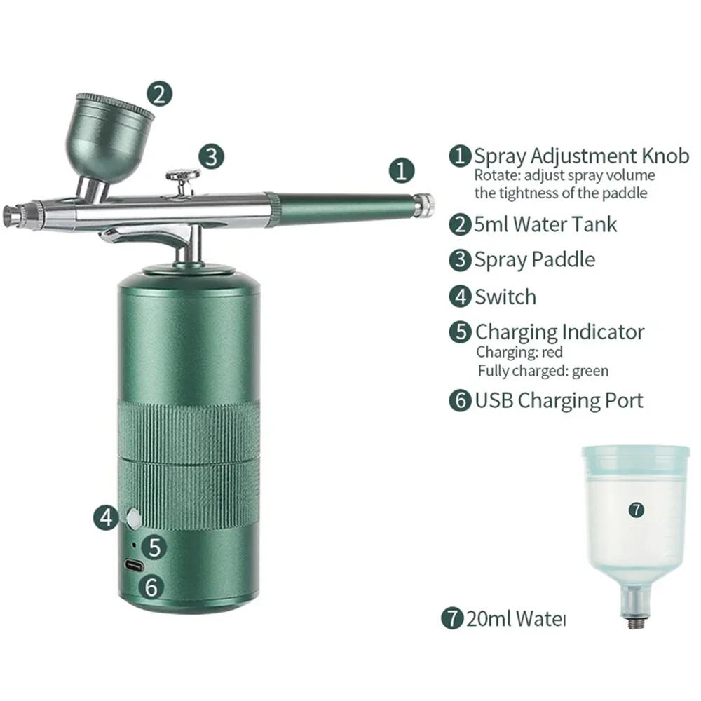 High Pressure Nano Hydration Oxygen Injection Instrument Handheld Facial Spray Gun Essence Introduction Home Atomizer Instrument image 6