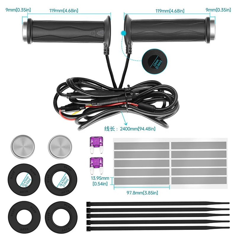 

12V 13-45W Motorcycle Silicone Integrated Motorcycle Heating Handle Memory Temperature Control Heating Handle Cover