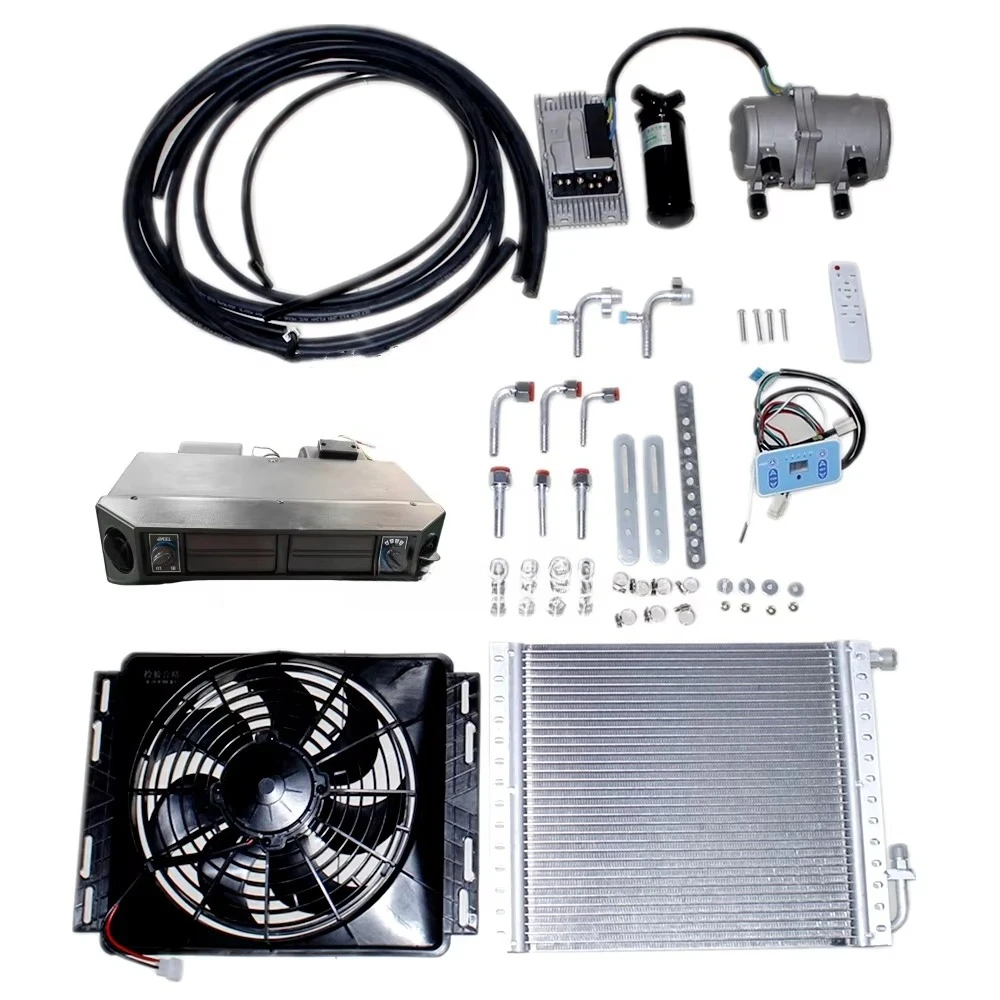 Okyrie 12V Under Dash مكيف هواء لوقوف السيارات 24V RV سيارة شاحنة قافلة نظام تكييف الهواء
