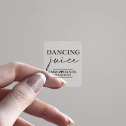 50pcs Custom Rectangular Stickers, Black Text Transparent Stickers Personalized, Wedding Bottle Stickers, Name Stickers Gifts