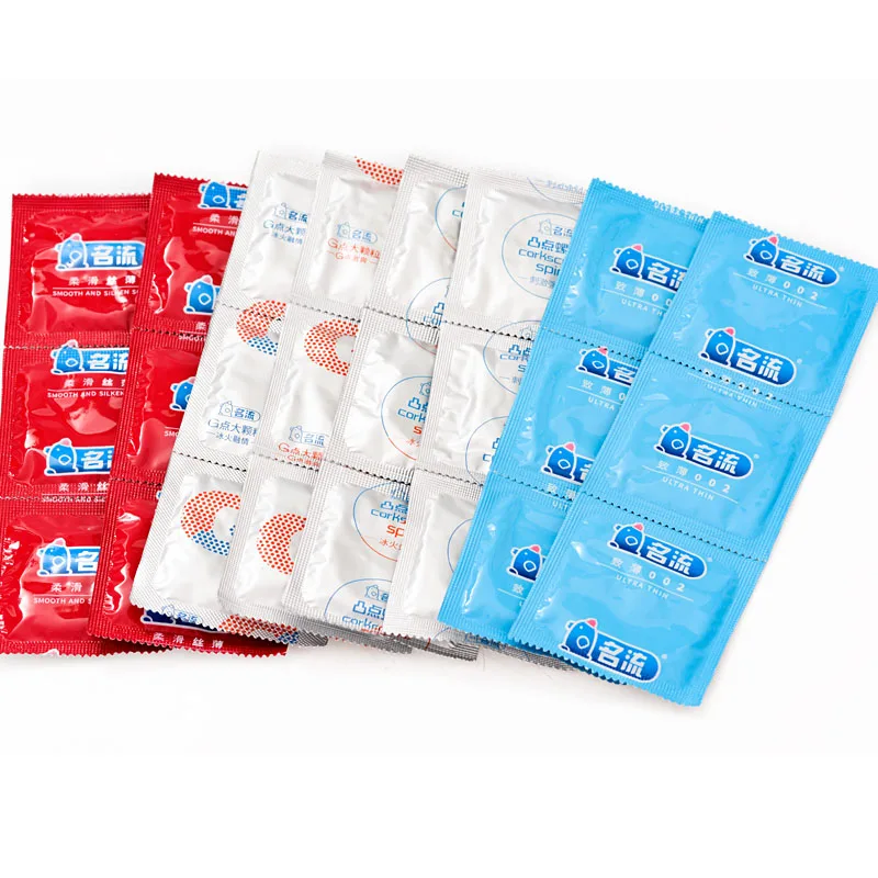 24/96PCS Ice Fire Condoms Sex Toys For Men Adult Penis Sleeve High Quality Six Kinds Condom Couple Contraception Sexy Supplies