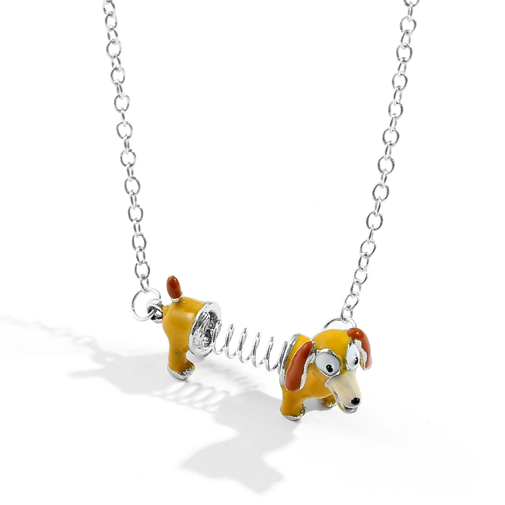 Disney Toy Story Slinky Dog Necklace Cartoon Figure Fashion Children's Fun Creative Necklace Collar Jewelry Accessories Gifts