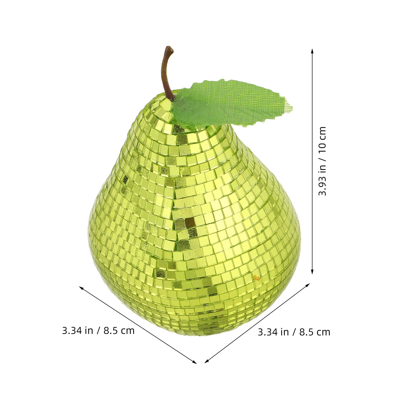 Disco Reflective Pear Shaped Ball Mirror Ball Retro Disco Tabletop Centerpiece Fruit Party Decoration 70S Themed