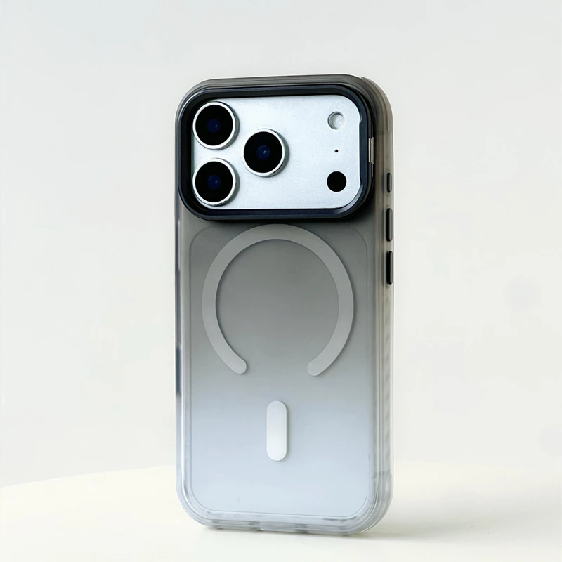 Metal Lens Bracket Shockproof for MagSafe Phone Case for iPhone 18 17 Pro Max Magnetic Wireless Charging Matte Hard Armor Cover