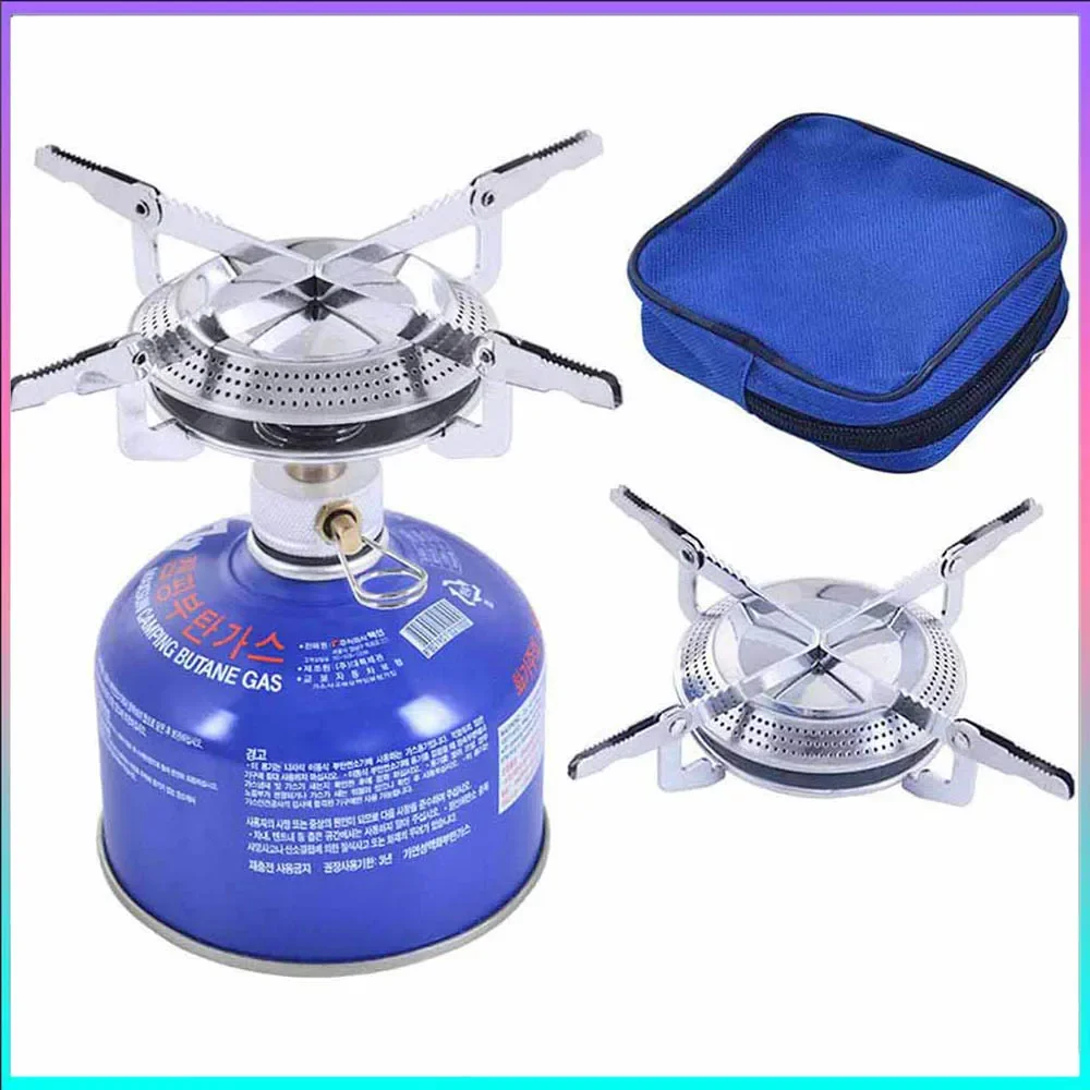 Estufa de Gas a prueba de viento para acampar, mochila plegable portátil, cabezal de estufa electrónica, cocina al aire libre, Picnic, montañismo, Camping